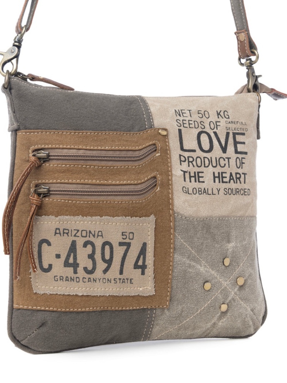 Myra Bag Seeds of Love Canvas Crossbody Bag Western Boho - Picture 11 of 11